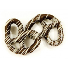 SweetGourmet Dark Chocolate Covered Pretzels with White String