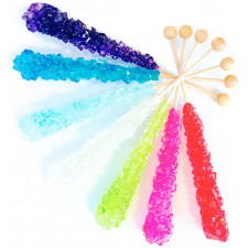 SweetGourmet Assorted Flavored Rock Candy Crystal Sticks